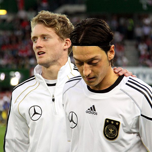 Schurrle and Ozil playing in the UEFA Euro 2012 qualifying match against Germany (2011-06-03). Photo taken by Steindy.