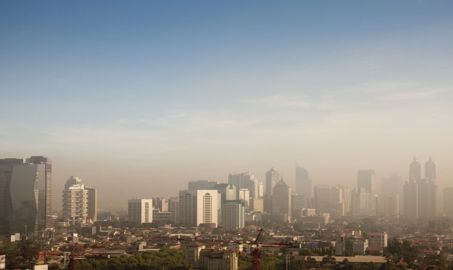 Smog over high rises in Hanoi