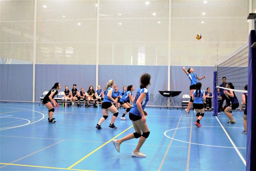Student athletes play volleyball at UNIS.